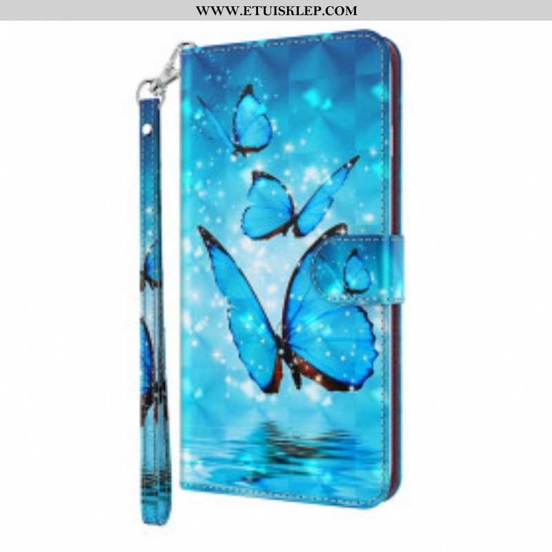 Etui Folio do Samsung Galaxy S21 Ultra 5G Latające Niebieskie Motyle